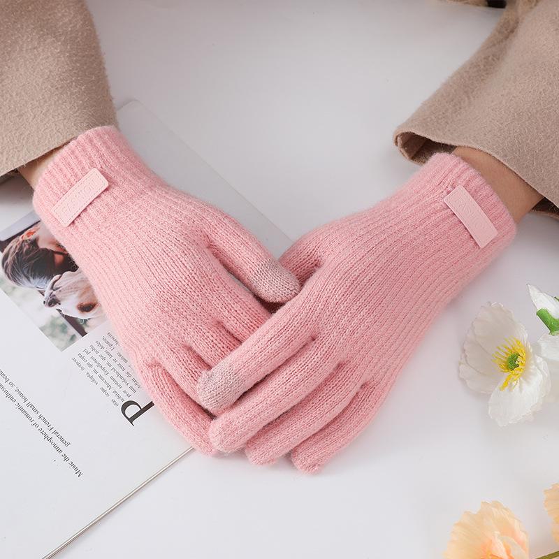 Зимние трикотажные перчатки для сенсорных экранов 2024 для женщин: Толстый, теплый и идеальный для езды на велосипеде