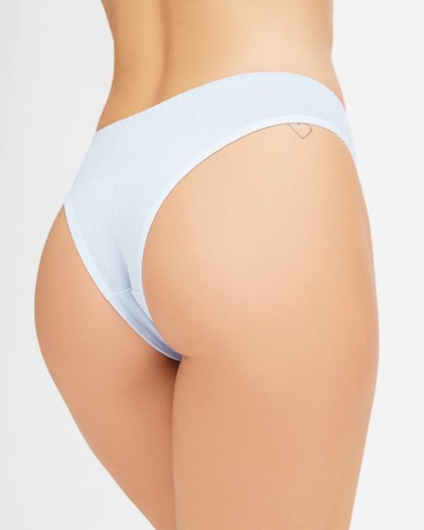 ISSA Plus Textured Cotton Bikini Bottom