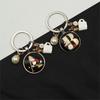 1PC Monogrammed Keychain Simple Pearl Keychain Small Gifts Keychain Black Gift Multi-Style