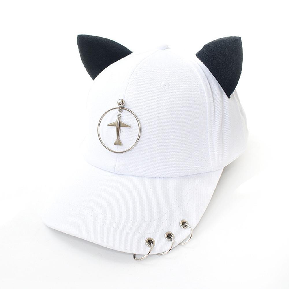Metal Rings Baseball Caps Cotton Sunscreen Hat Creative Duckbill Cap Unisex