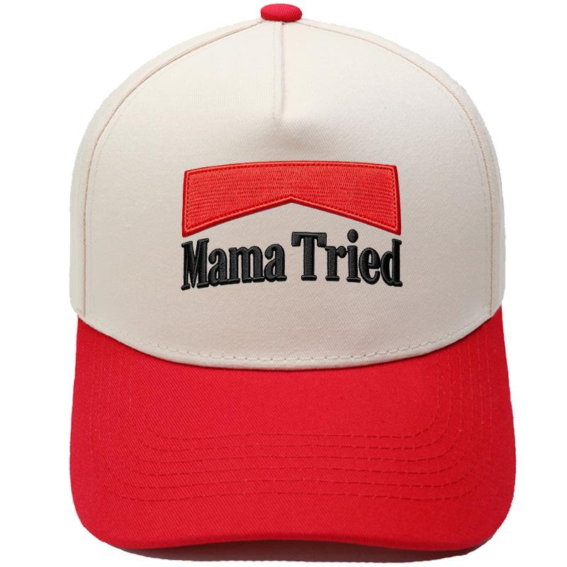 Mama Tried embroidery color matching truck driver hat European and American men's and women's casual sunshade dad hat