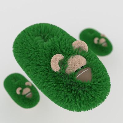 Женские весенние плюшевые монстры однотонные домашние тапочки повседневные толстые плоские нескользящие хлопковые туфли 36-41