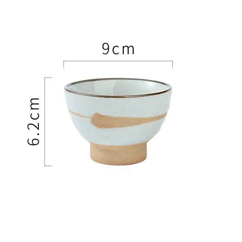 Керамическая чашка для супа в японском стиле, грубая керамика, ручная роспись, решетчатый узор, чайные чашки, креативные ретро чашки для вина, офисная посуда