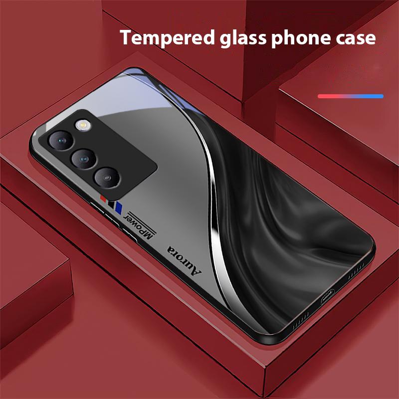 Рисунок потока воды для Y72 33S 11 03 36 96 Lite 35 16 Iqoo 12 V40 SE 5G 29 40 21 30 X80 Pro Vivo Чехол для телефона из закаленного стекла Черный