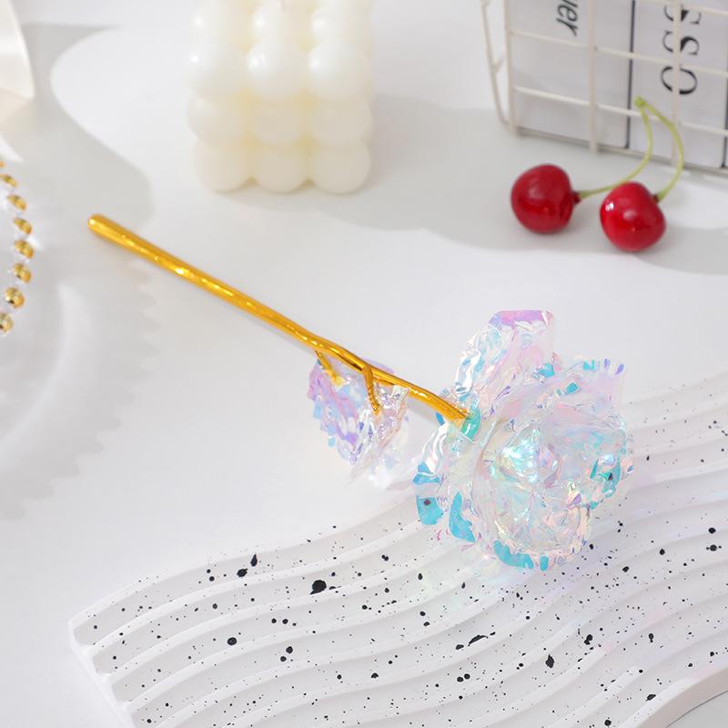 Роза из 24-каратной золотой фольги Светящийся букет: Сохраненные искусственные цветы на День святого Валентина, День матери и дни рождения