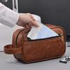 Деловая дорожная портативная мужская косметичка Модная ретро кожаная утолщенная косметичка Сумка