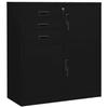 VidaXL Office Cabinet Filing Cabinet Storage Unit File Storage Storage Cabinet Black 90x40x102 336407