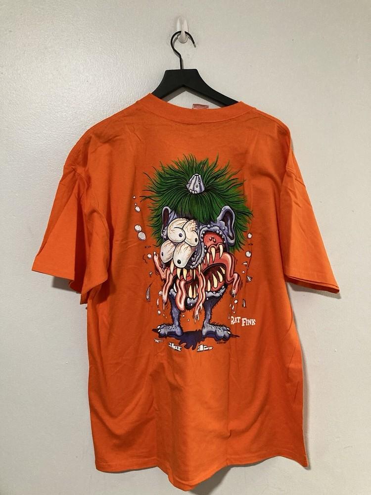 Винтажная футболка с рисунком Rat Fink 'Курицы меня любят' Мужская Medium Ed Roth Мультяшная Графика 1989 Унисекс Футболка