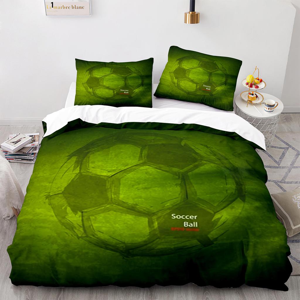 Football King Queen Duvet Cover 3D Soccer Bedding Set For Kids Teens Adult Ball Game Quilt Cover Sport Fans Soft Comforter Cover