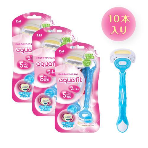 Kaijirushi Aquafit 9pcs+1 Razor Women's Razor Women's Razor T-shaped Disposable