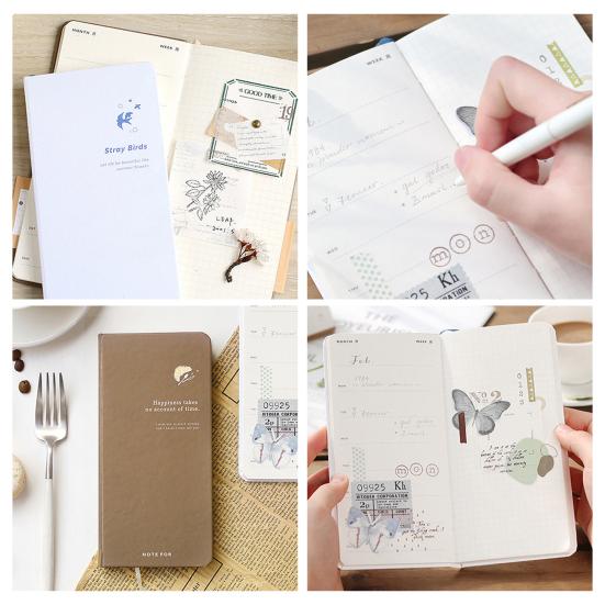 Еженедельный планировщик, 84 листа, 168 страниц, в твердом переплете, тонкий портативный, прямоугольный, с принтом «Горный лес», записная книжка, студенческие принадлежности