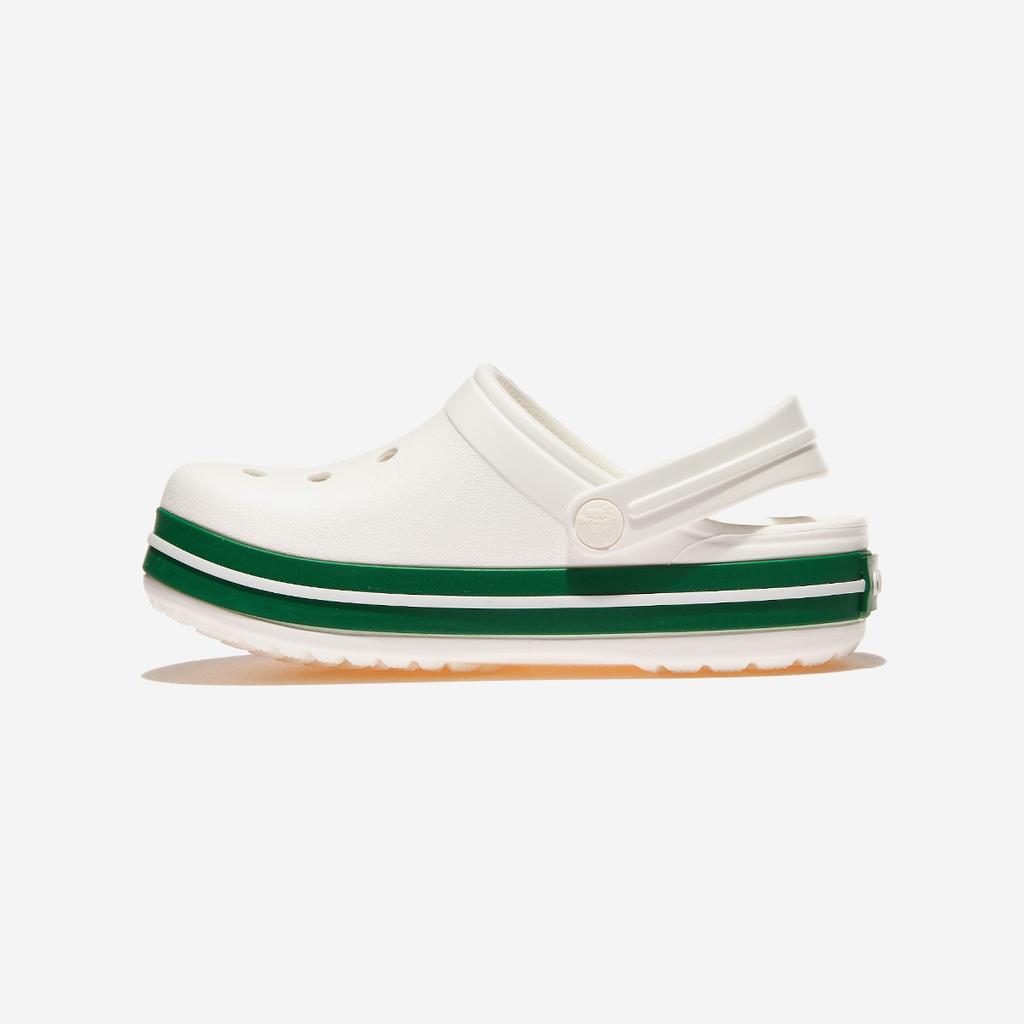 [Crocs] Crocband Clog Kids [CRS207006-WHITE/GREEN IVY]