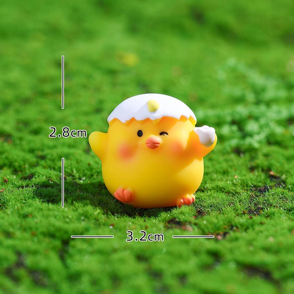 Толстый Цыпленок Миниатюрная Полимерная Поделка Автомобильные Украшения и DIY Аксессуары