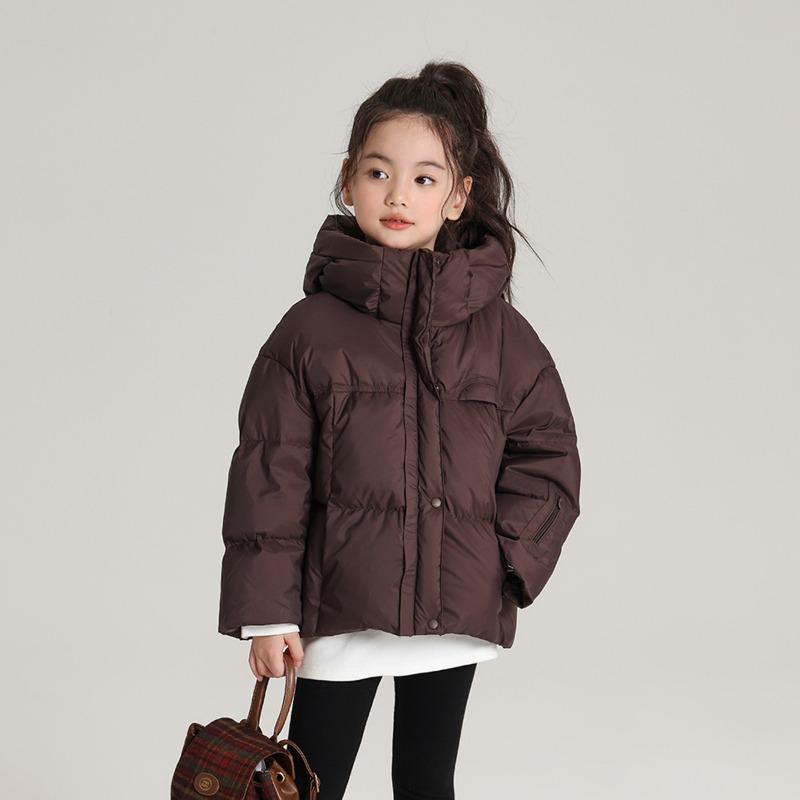 Зимняя детская куртка-пуховик с капюшоном, новый стиль, водонепроницаемая и маслостойкая ткань, куртка для девочек