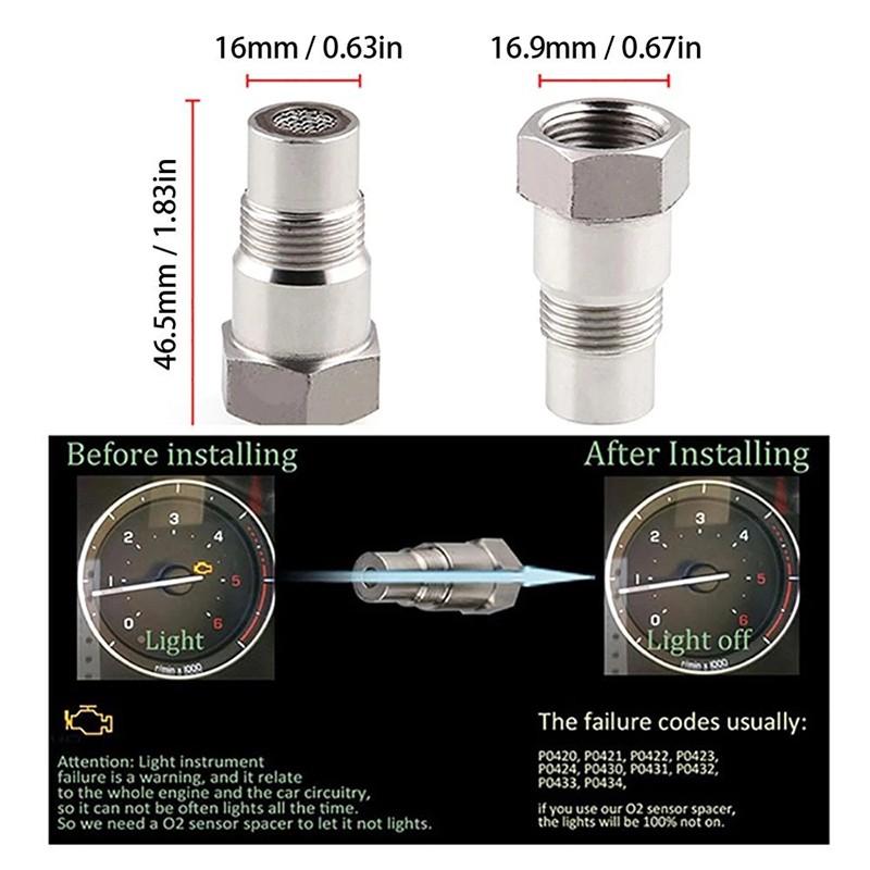 Прочный автомобильный CEL Fix Check Engine Light Eliminator Адаптер кислорода O2 Датчик M18X1.5