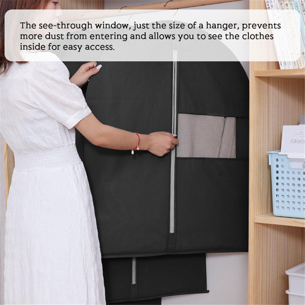 Dust-proof Cover Clothing Coat Hanging Bag Wardrobe Overcoat Suit Non-woven Storage Pouch