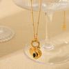 French Retro Court Style Titanium Steel Necklace Non-fading Stainless Steel Heart Pendant Necklace for Women