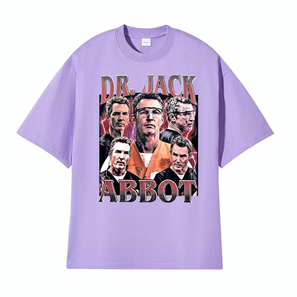 Винтажная футболка с графическим принтом Dr Jack Abbot 90-х годов для мужчин и женщин, модная одежда в стиле Харадзюку, оверсайз, хлопковая футболка с коротким рукавом