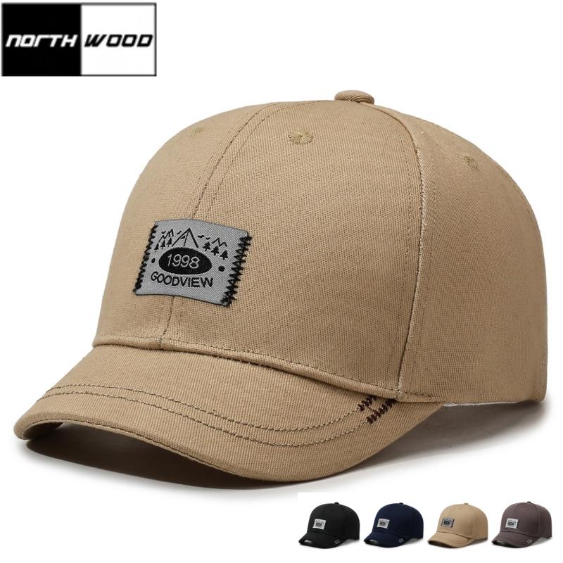 NORTHWOOD New Short Brim Cloth Label Letter Hip Hop Baseball Cap for Men and Women Versatile Summer Outdoor Baseball Hat