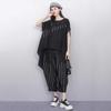 Asymmetrical Stripe Patchwork O-neck Sets ZMY1326