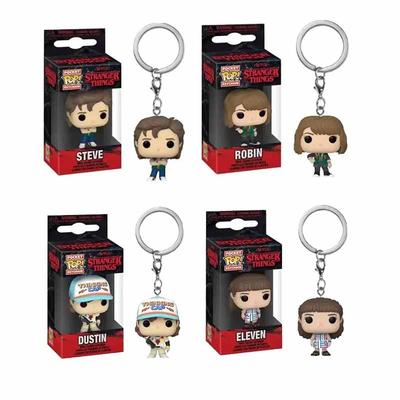 Funko Pop Pocket Pop Брелок Stranger Things Одиннадцать Робин Барб Стив Дастин Брелок Цепочка Модель Игрушка Взрослые Дети Подарок Игрушки