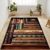 Vintage Bookshelf Colorful Floral Green Plant Non Slip Floor Rug Book Lover Library Reading Room Washable Indoor Living Bedroom Area Carpet