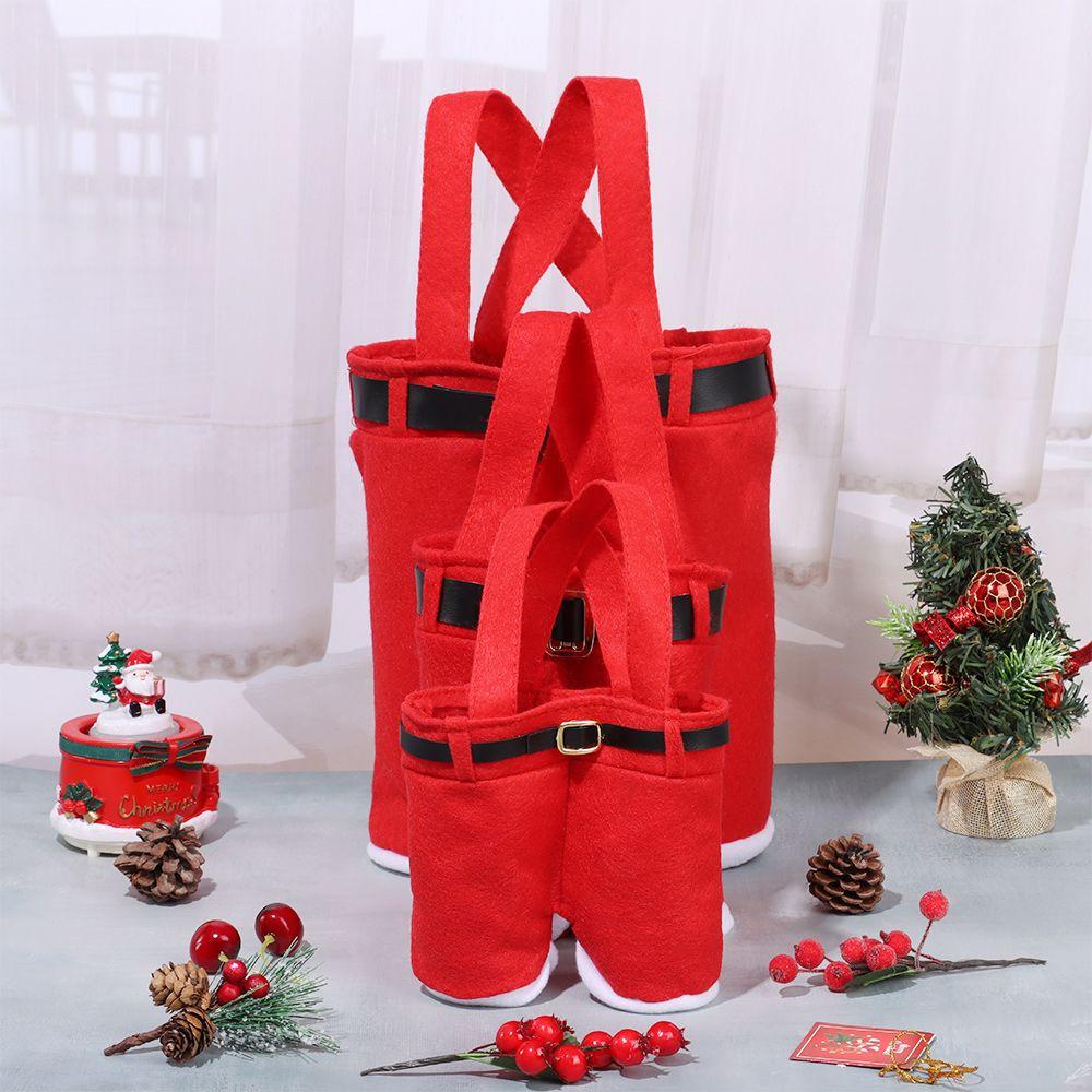 Decorations Holiday Party Santa Pants Style Bags Sacks Stocking Tree Filler Gift Bags