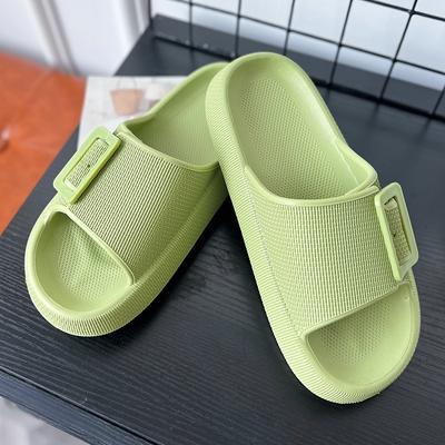 SmilePOP Новые сандалии-подушки для женщин EVA Плоские сандалии Уличные Мягкие Обувь для бассейна/душа Нескользящие Регулируемые шлепанцы с двойной пряжкой