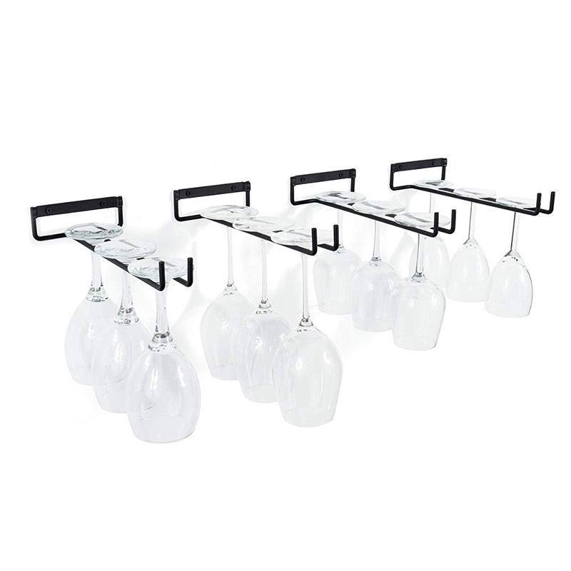 1 шт. Настенный держатель для бокалов Высококачественная черная железная вешалка для бокалов Виноградное стекло Бар