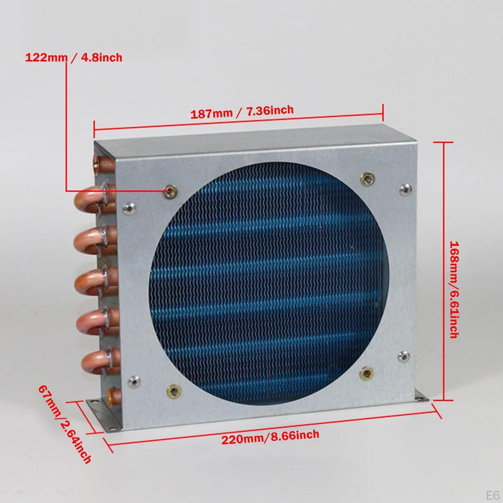 Конденсатор для холодильника Компактный алюминиевый оребренный Маленький радиатор с воздушным охлаждением Водяное охлаждение