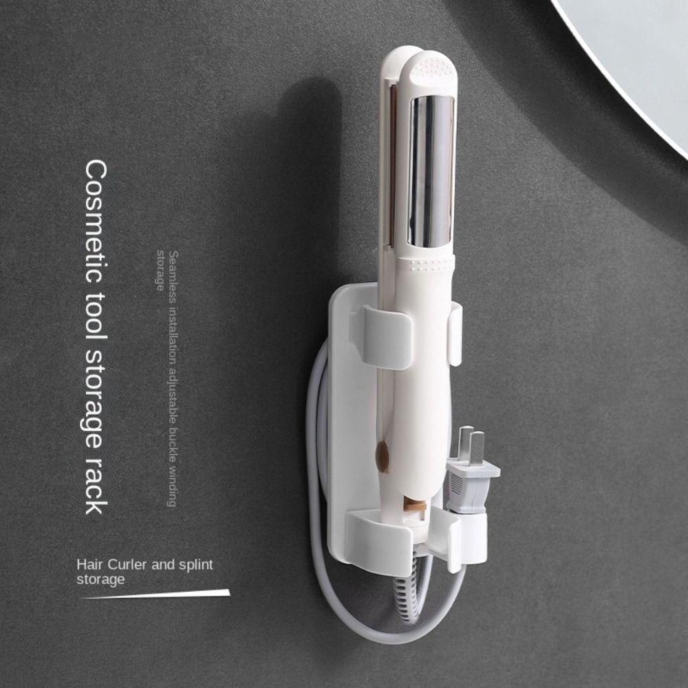 Настенный держатель для плойки и выпрямителя, без сверления, полка-органайзер для электрических щипцов