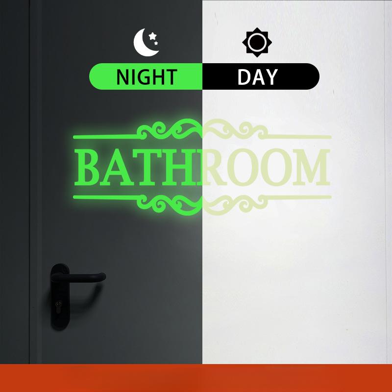 Светящиеся наклейки на стену в туалете, светящиеся в темноте обои для ванной комнаты, декор для туалета, виниловые наклейки для дома, украшение комнаты