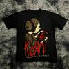 Хлопковая футболка Korn Follow The Leader с принтом, двусторонняя, для метал-группы, мужская и женская, оверсайз, парные футболки
