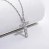 D Color  4MM 2.1 Carat Moissanite Diamond Cross Pendant Necklace 925 Sterling Silver 18K Gold Plated Jewelry