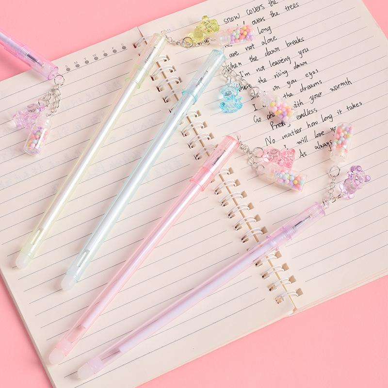 1 шт. стираемая гелевая ручка дрейфующая бутылка кулон медведь школьные канцелярские принадлежности креативные милые милые ручки