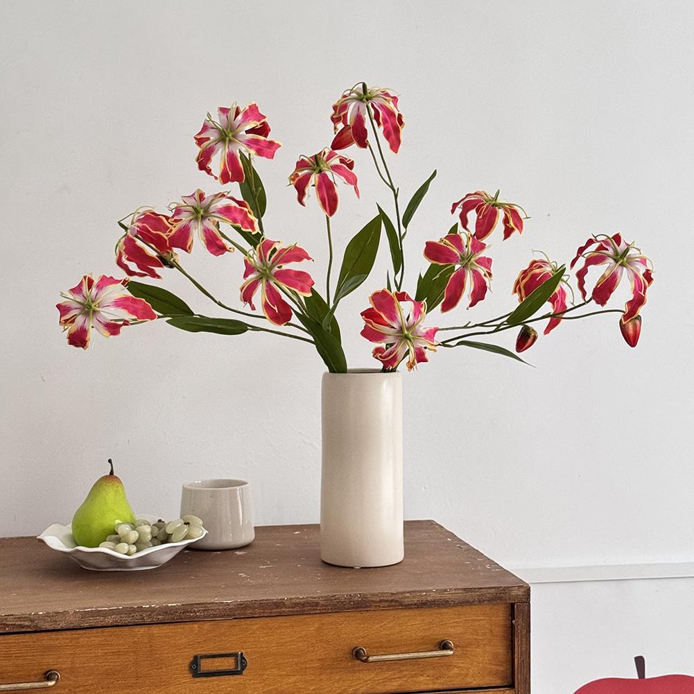 Creative Prop Use Artificial Flower Gloriosa Lily Lifelike Texture