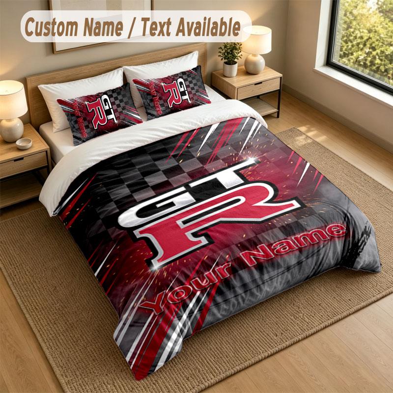 Bedding Set 1 Duvet Cover 2 Pillowcases Nissan GT-R Print Soft Bed Linen Bedroom Decor