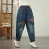 Большой размер винтажный пэчворк высокая талия повседневные свободные женские весенне-летне-осенние джинсы деним брюки гарем