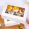 6 Pcs Cupcake Boxes Cupcake Containers Food Grade Material with Window Cookie Boxes Treat Boxes Holiday Wedding