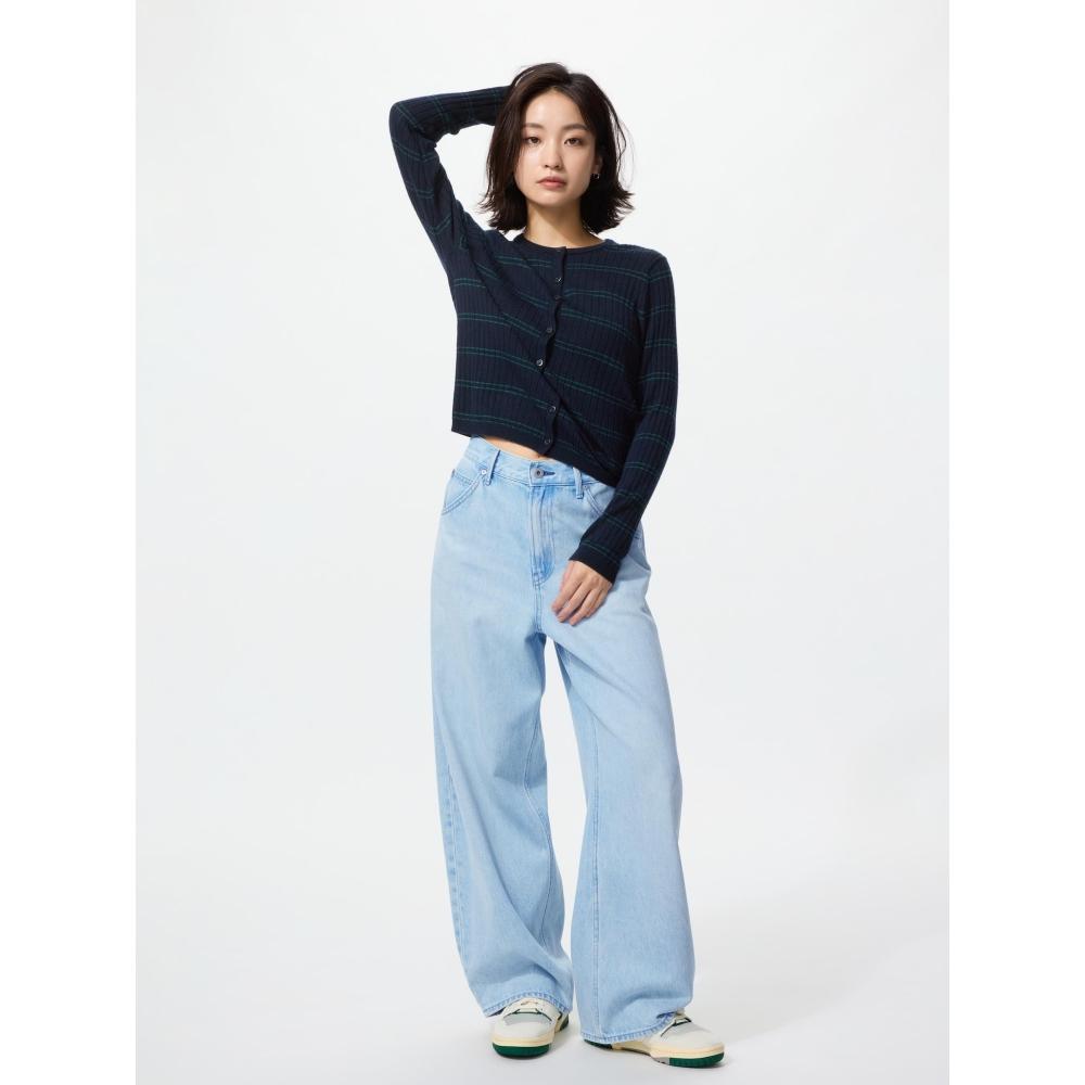 Uniqlo Япония Выхлопная Бочка Нога Джинсы Короткие