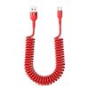 Витой Быстрозарядный Кабель USB A на USB C 5A Пружинный USB C Кабель для Дома, Путешествий, Автомобиля Пружинный Быстрозарядный Кабель Аксессуары