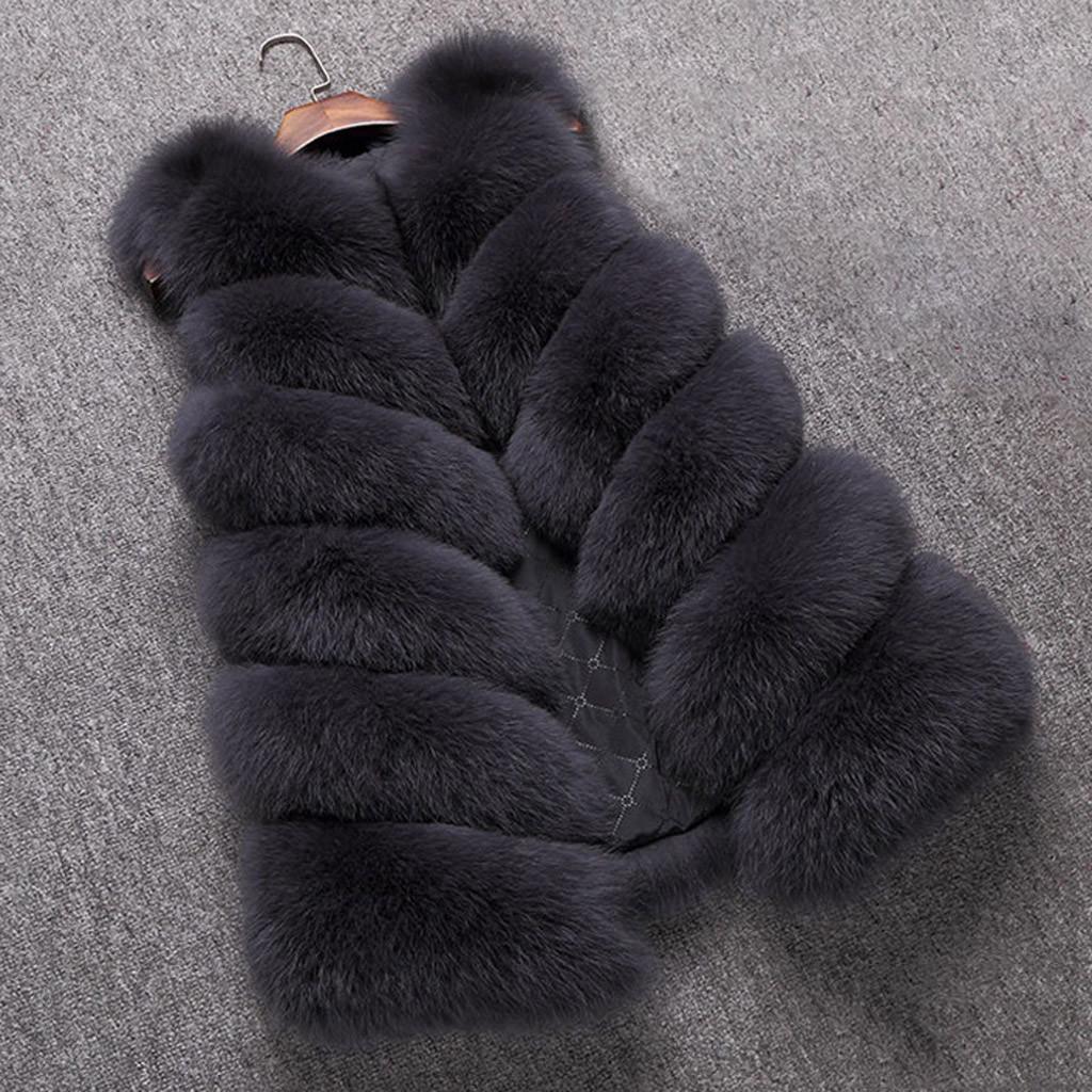 Womens Ladies Sleeveless Color Waistcoat Solid Winter Loose Vest Coat