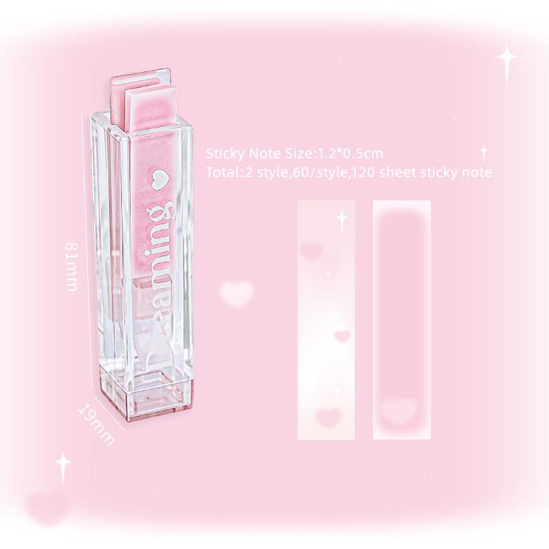 Блокнот на 120 листов, креативный градиентный цвет, липкая заметка с коробкой для хранения, мини-блокнот с милой бабочкой и луной для студентов