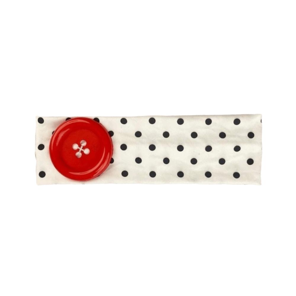Dopamine Color Elastic Head Wrap Large Button Yoga Hairband Fashionable Polka Dot Headband Daily