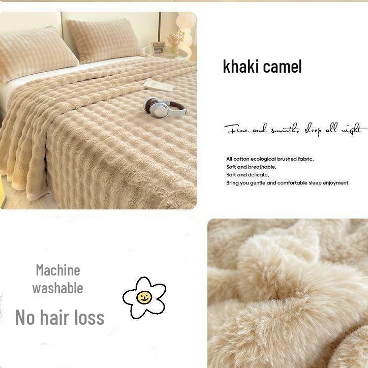 Плюшевая зимняя простыня с пузырьковым кроликом, на флисовой подкладке из вельвета, теплая