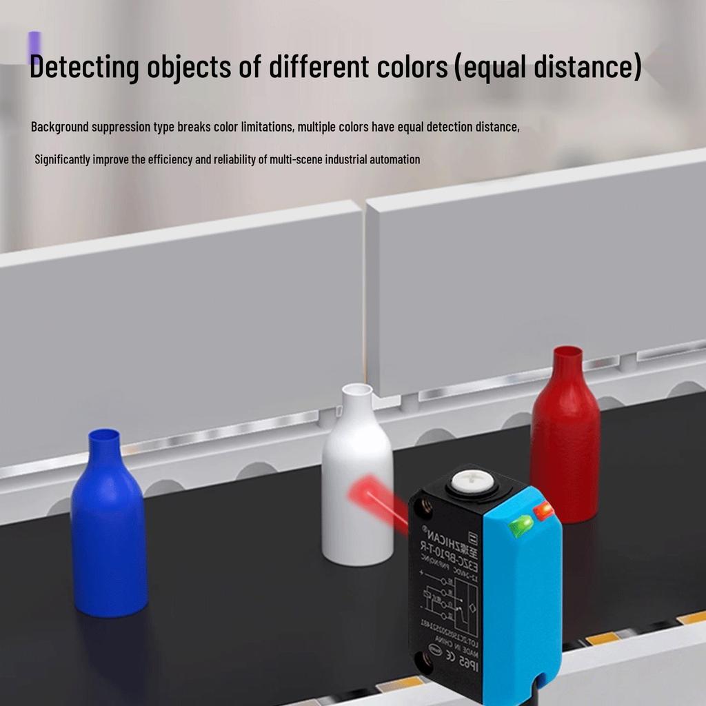 Zhi Can 2.5m Long-Distance Photoelectric Sensor with Background Suppression and Color Immunity