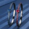 Autumn And Winter Jewelry Imitation Red Corundum Blue Spinel Retro Black Gold Bracelet Heroine Stone 6.5