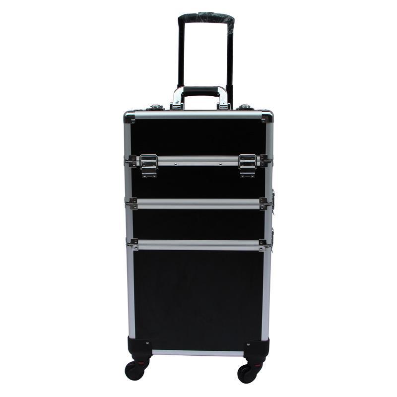 Multifunctional Aluminum Makeup Trolley Case with Large Storage for Artists, Manicure, and Hairdressing