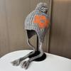 Cute flower embroidered wool hat women's autumn and winter new warm knitted hat sweet age-reducing ear protection wool hat
