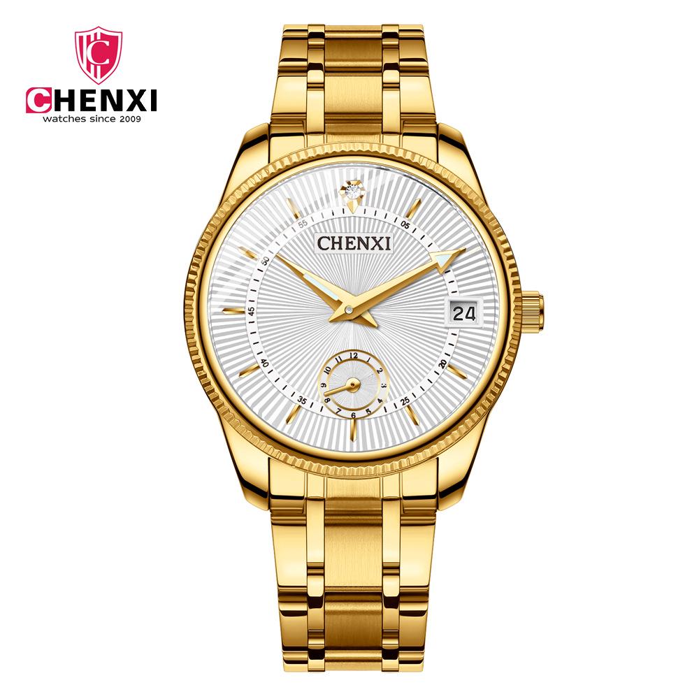 CHENXI Couple Watch 069 High Quality Stainless Steel Waterproof Luminous Calendar Men Quartz Watches Fashion Women Bracelet